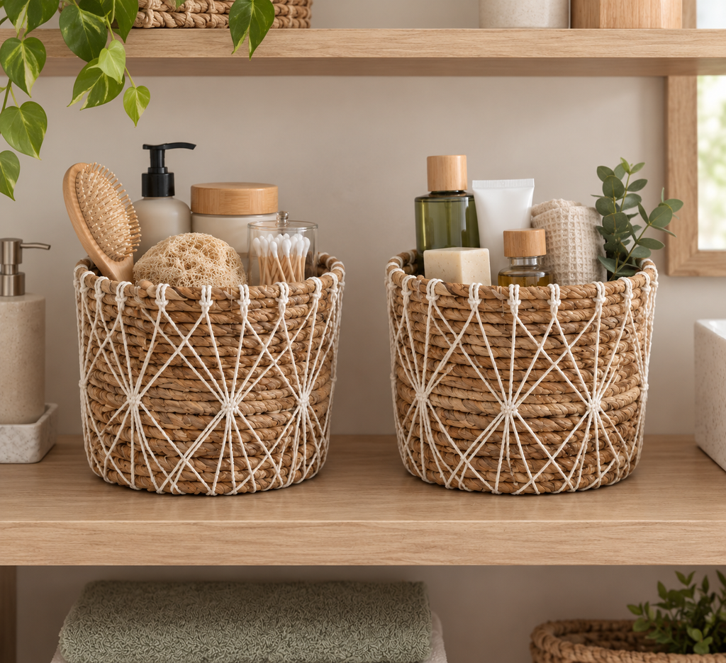 Lot de 2 paniers tressés en fibre de bananier – Muko