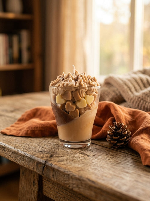 bougie gourmande parfumée au caramel
