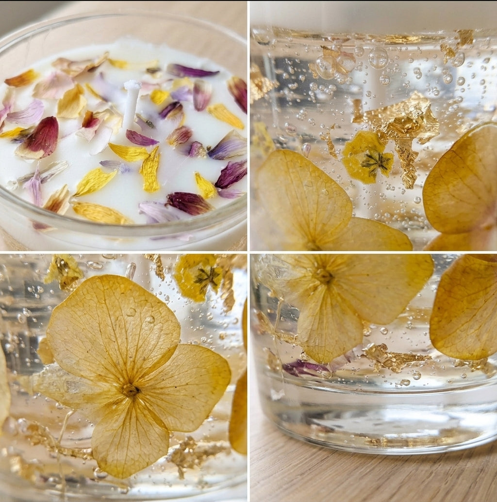 détails bougie florale parfumée 
